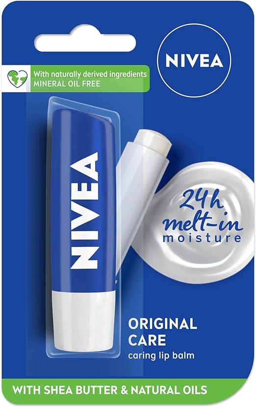 NIVEA Lip Balm, Original Care, 4.8g