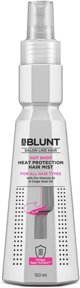 BBLUNT Hot Shot - Heat Protection Hair Mist - 150ml, No Sulphate, No Paraben, No SLS, With Grapeseed Oil & Provitamin B5