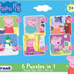 Frank Peppa Pig 6 In 1 Puzzle for 3 Year Old Kids And Above