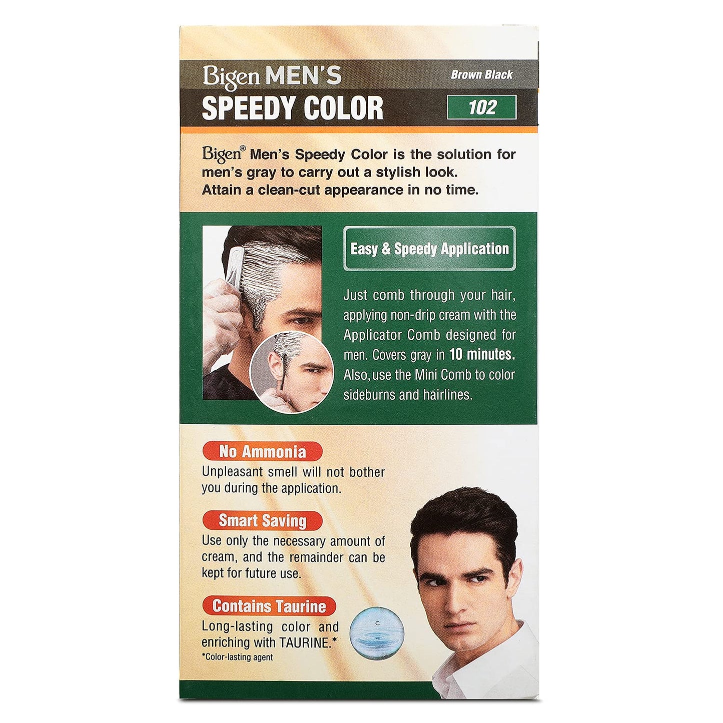 Bigen Men's Speedy Color, Hair Color, 80g - Brown Black 102