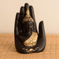 eCraftIndia Golden Handcrafted Palm Buddha Polyresin Showpiece 7In Golden And Black