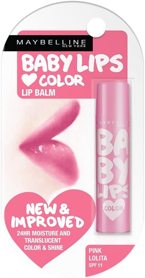 Maybelline New York Baby Lips Lip Balm, Pink Lolita, 4g