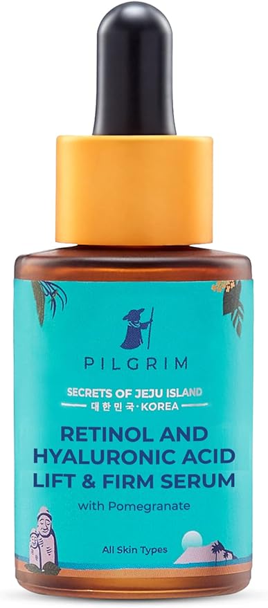 PILGRIM Korean 0.5% Retinol & 1% Hyaluronic Acid Lift & Firm Anti Aging Serum | Reduce Fine Lines & Wrinkles|For Men & Women |30ml