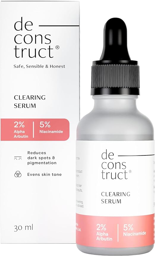 Deconstruct Clearing Serum 2% Alpha Arbutin + 5% Niacinamide | Anti - Pigmentation & Tanning Face Serum | Clears Dark Spots, Marks, Hyperpigmentation | 30ml