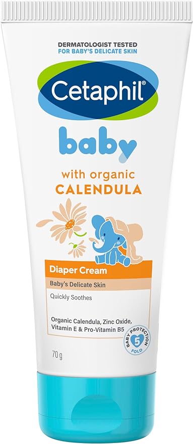 Cetaphil Baby Diaper Cream With Organic Calendula, Moisturizing Lotion, Protection & Moisturizer, Unscented, 70g