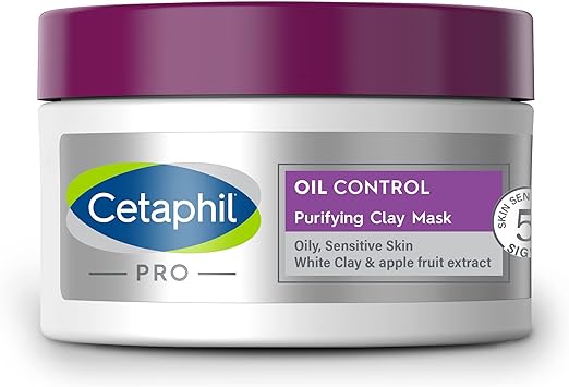 Cetaphil Pro Oil Control Face Purifying Mask, Amazonian White Clay Mask - Reduce Excess Oil and Shine for Matt Skin Finish for Acne Prone Skin, 85g