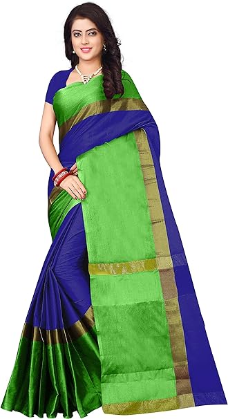 Dhruvi Trendz Soft Cotton & Silk Saree For Women Banarasi Saree