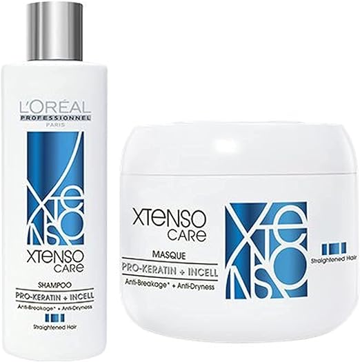 L'Oreal Professional X-tenso Care Straight Shampoo 250ml & Masque 196g Combo Pack by L'Oreal Paris