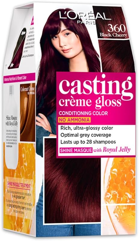 L'Oreal Paris Casting Creme Gloss Hair Color, Black Cherry 360, 87.5g+72ml