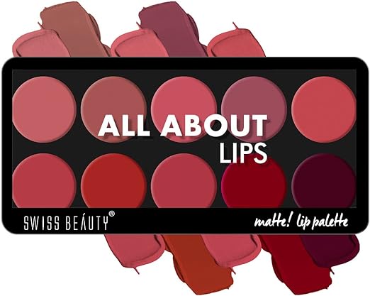 Swiss Beauty Matte Lip Pallete, Multicolor-01, 12g