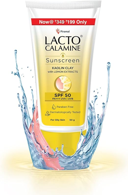 Lacto Calamine Sunshield Matte Look Sunscreen Spf50 Pa+++ For Oily Or Acne Prone Skin, Paraben & Sulphate Free, 50g, Multi