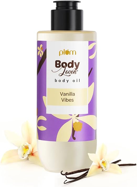 Plum BodyLovin' Vanilla Vibes Body Oil | Normal to Very Dry Skin | Deep Mosturization for Winters | Warm Vanilla Fragrance