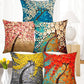 CIDIZY Jute Floral Tree Cushion Covers, 16x16 Inch, Multicolour, Set of 5