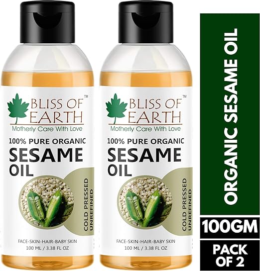 Bliss of Earth 100% Organic Sesame Oil, 100ml