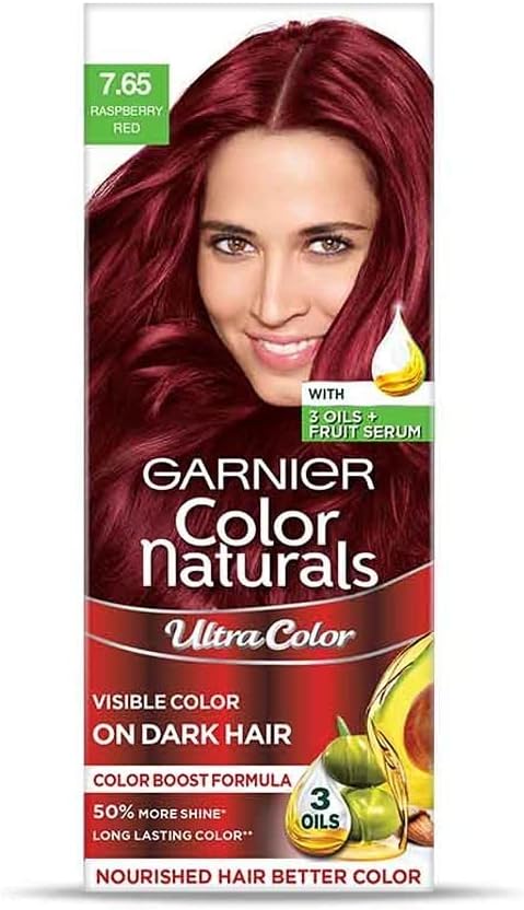 Garnier Color Naturals Creme Riche Hair Color,765 Raspberry Red,55ml,50g