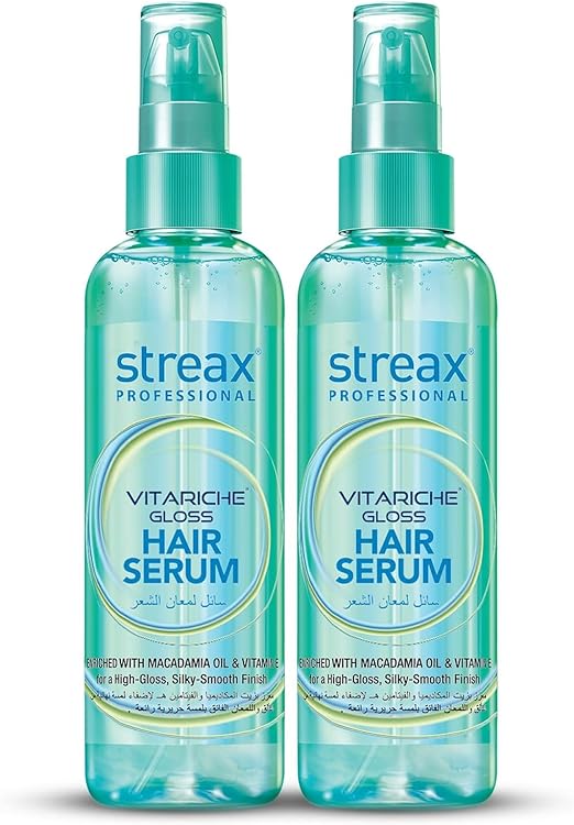 Streax Professional Vitariche Gloss Hair Serum for Women & Men – 100ml, Pack of 2