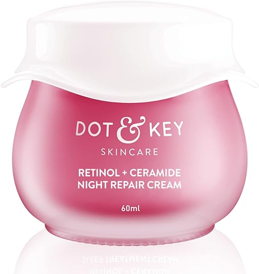 Dot & Key Night Reset Retinol + Ceramide Night Cream | Anti Aging Cream For Face | Reduces Fine Lines & Wrinkles Lift Face Moisturizer With Hyaluronic Acid And Ceramides | 60ml