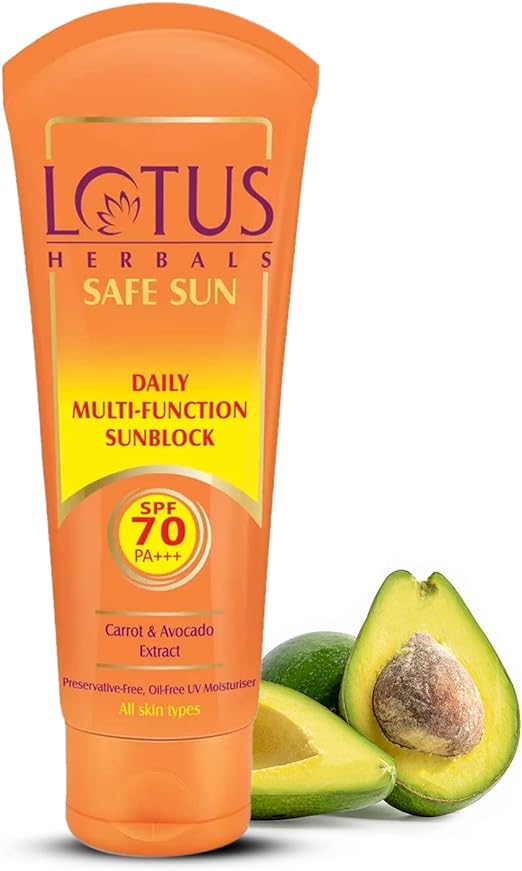 Lotus Herbals SAFESUN Daily Multi-function Sunblock SPF 70 PA+ -60g