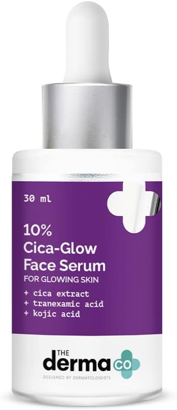 The Derma Co 10% Cica Glow Face Serum with Tranexamic Acid & Kojic Acid for Glowing Skin - 30ml