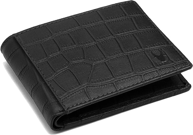 WildHorn Carter Leather Wallet for Men (Black Croco)