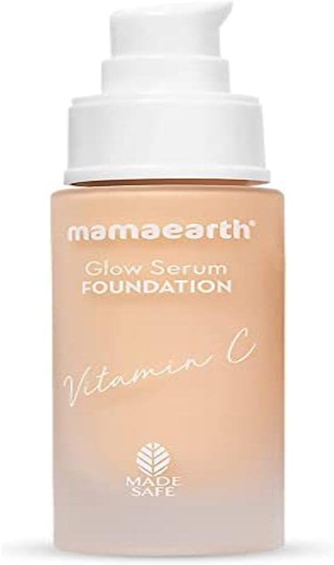 MAMAEARTH Glow Serum Foundation with Vitamin C & Turmeric, 30 ml, Ivory Glow