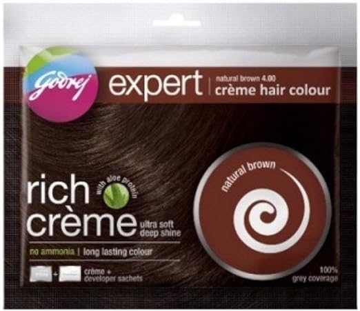 Godrej Rich Creme Hair Colour - Natural Brown 4.00 (Pack of 4)