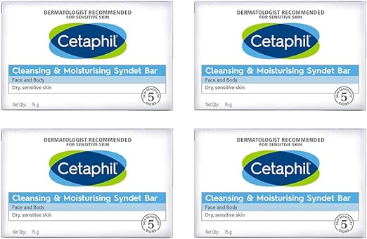 Cetaphil Cleansing and Moisturising Syndet Bar Pack of 4 (75g)