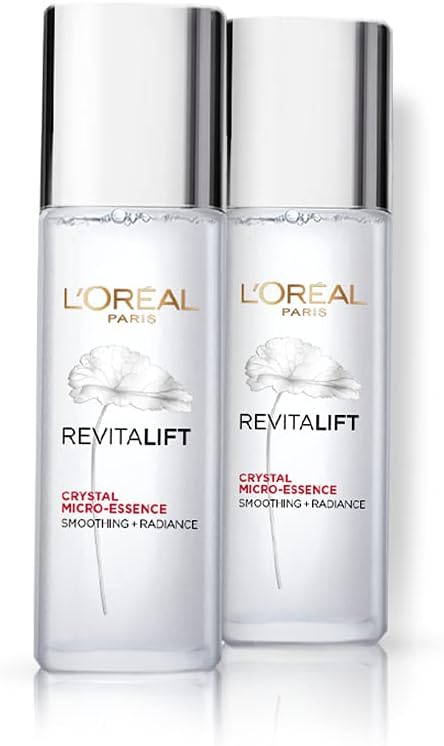 L'Oreal Paris Revitalift Crystal Micro-Essence, Ultra-lightweight Facial Essence, With Salicylic Acid, For Clear Skin, (pack of 2) 22ml+22ml