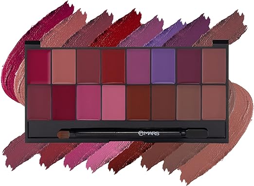 MARS 16 Color Ultra Pigmented Infinity Matte Lip Color Palette (Multicolor, 36 g)