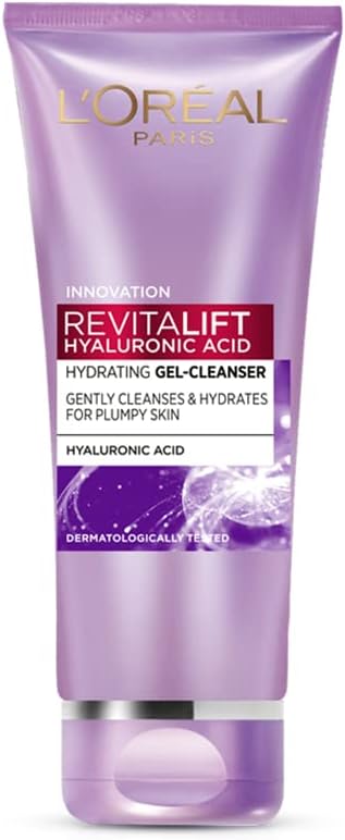 L’Oréal Paris Revitalift Gel Cleanser, Gentle Cleansing and Hydration, With Hyaluronic Acid, 100 ml