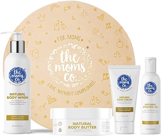 The Moms Co. All-Natural Complete Care Pregnancy Gift Box, 4-Piece, Including Australian Certified Toxin-Free Body Butter & Belly Stretch Oil