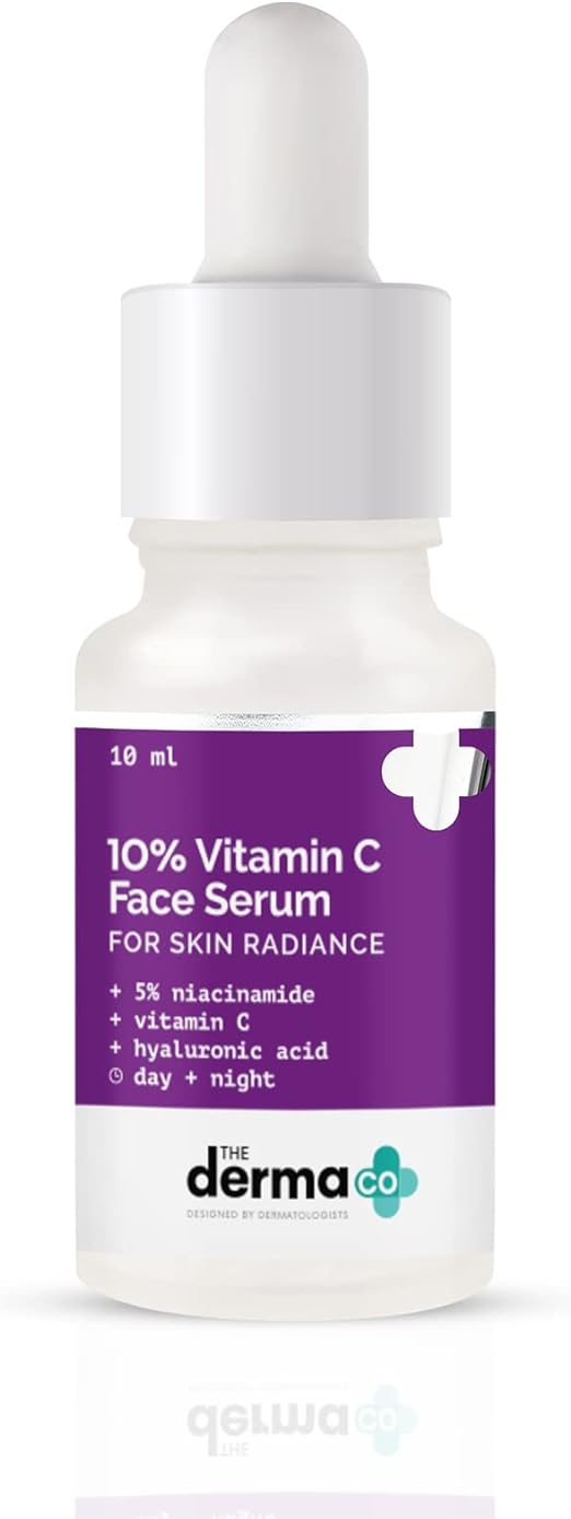 The Derma Co 10% Vitamin C Face Serum with Vitamin C, 5% Niacinamide & Hyaluronic Acid for Skin Radiance - 10ml