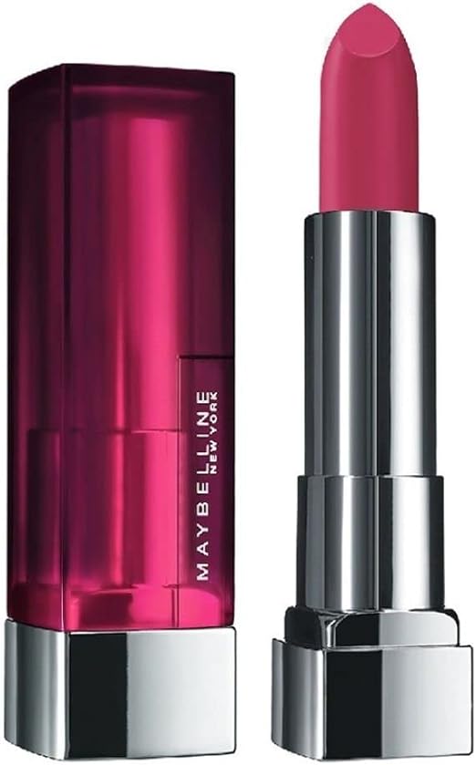 Maybelline Color Sensational Lipstick, Lip Makeup, Matte Finish, Hydrating Lipstick, Nude, Pink, Red, Plum Lip Color, Mesmerizing Magenta, 4.2g