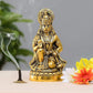 Prince Home Decor & Gifts Hanumanji Statue Sitting In Metal, Multicolour