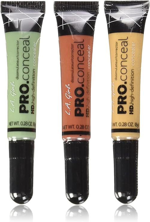 L.A. Girl Pro Conceal Set Orange, Yellow, Green Correctors, Pack of 3