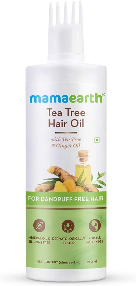 Mamaearth Tea Tree Anti Dandruff Hair Oil with Tea Tree Oil & Ginger For Dandruff-Free Hair - 250 ml