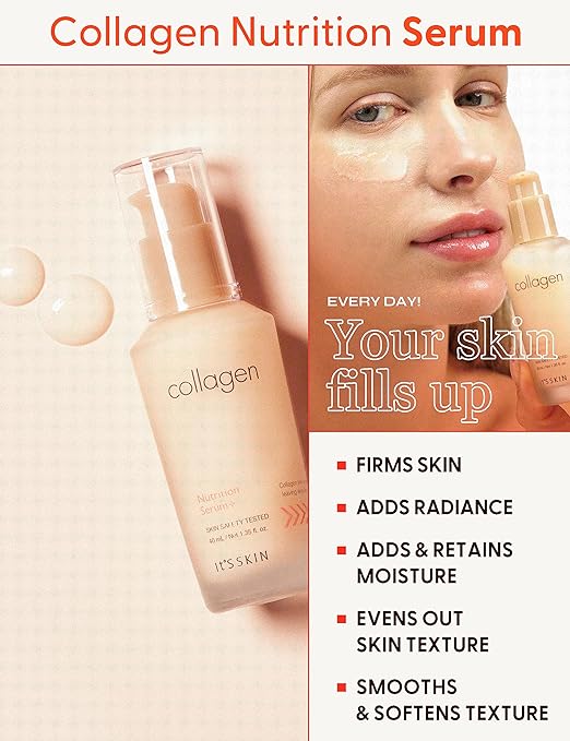 It'S SKIN Collagen Nutrition Serum 40ml 1.35 fl. Oz. - Serum Skin Treatment Anti Aging Facial Wrinkle Night Antioxidant Moisturizer Hydroboost Softener