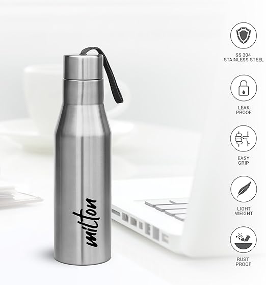 Milton Super 750 Single Wall Stainless Steel Bottle, 650 ml, Silver