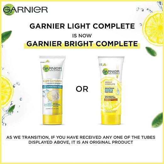 Garnier Bright Complete Brightening Duo Action Face Wash 100 g