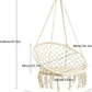 Hammock Chair Macrame Swing, Hanging Cotton Rope Macrame Hammock Swing Chair for Indoor, Outdoor Home, Patio, Porch, Deck, Yard, Garden, Max Weight: 260 Pounds (Beige)