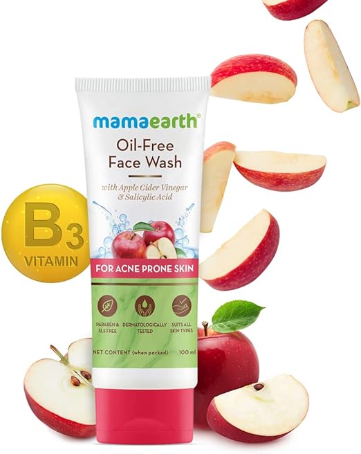 MAMAEARTH Oil Free Face Wash for Oily Skin, with Apple Cider Vinegar & Salicylic Acid for Acne Prone Skin multi, 100 ml