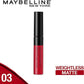 Maybelline New York Sensational Liquid Matte Lipstick - 03, Flush It Red