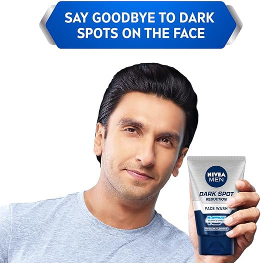 NIVEA Men Face Wash, Dark Spot Reduction, for Clean & Clear Skin with 10x Vitamin C Effect, 100 g