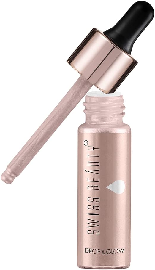 SWISS BEAUTY Drop and Glow Liquid Highlighter, Face MakeUp - 18ml (Light Pink)