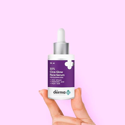 The Derma Co 10% Cica Glow Face Serum with Tranexamic Acid & Kojic Acid for Glowing Skin - 30ml