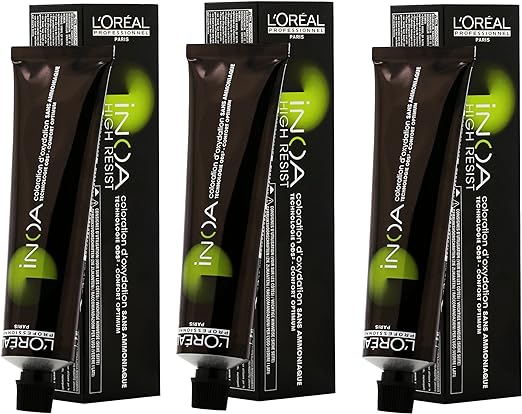 L'Oreal Inoa Permanent Colour Ammonia-free with Oil Developer 4.0 Brown (60ml,1000ml) - 3 Tube