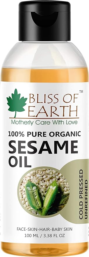 Bliss of Earth 100% Organic Sesame Oil, 100ml