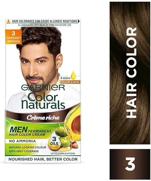 Garnier Color Naturals Men Shade 3 Darkest Brown, 30ml + 30g