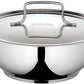 Borosil Stainless Steel Kadhai With Lid, Induction Friendly, Impact Bonded Tri-ply Bottom, 1.8 L