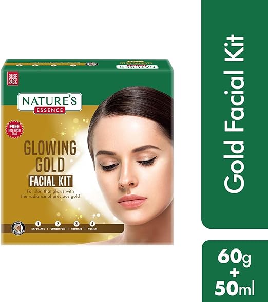 Nature's Essence Glowing Gold Facial Kit - 60g+15ml